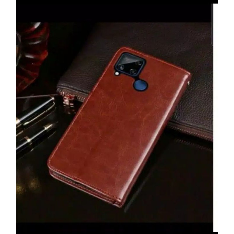 Flip Case Cover Realme C11 Realme C15 Leather Case Flip Dompet Standing Cover
