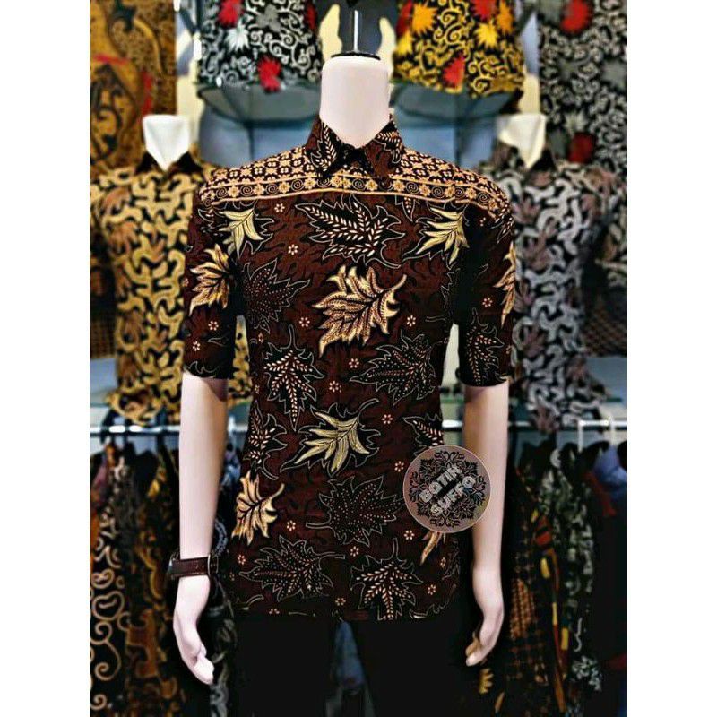 BAJU BATIK PRIA REGULER MODERN LENGAN PENDEK OB 514 SIZE M L XL XXL XXXL BATIK