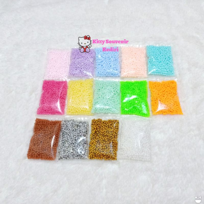 Manik kapur 3 mm mini pack utk strap masker, konektor masker hijab