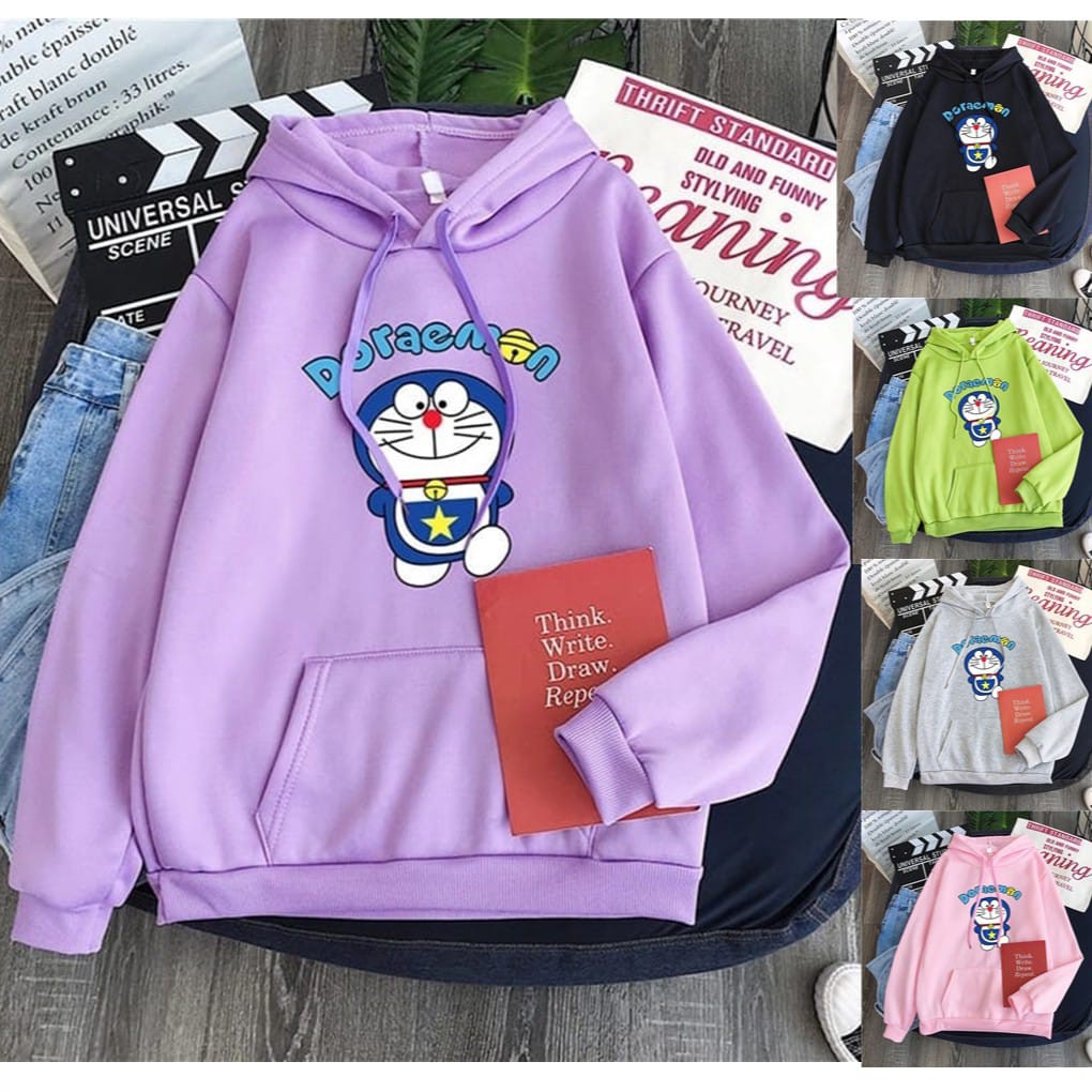 Jaket Anak Laki Laki dan Perempuan / Hoodie Anak Laki Laki dan Perempuan Doraemon Unisex