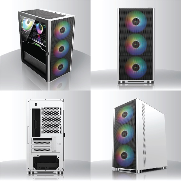 Casing Enlight White Master +1Fan RGB - M-ATX Gaming Case