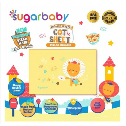 Sugar Baby Perlak Bayi Alas Ompol Organic Healthy Cot Sheet Premum Air Filled Rubber