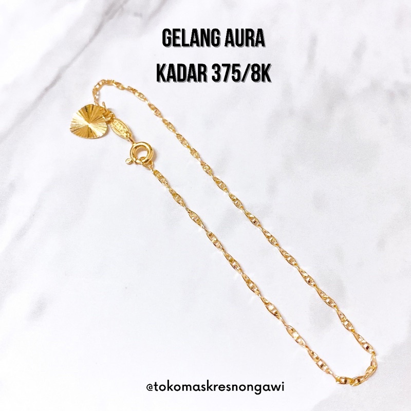 Gelang emas tangan AURA U B S kadar 375/8k (ready blackgold)