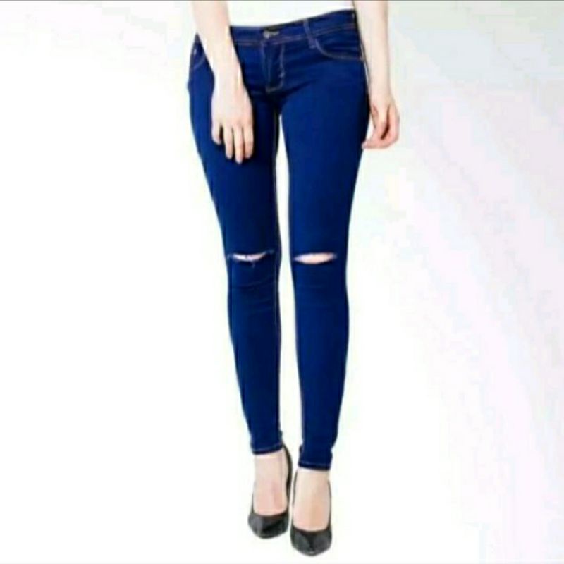 celana jeans wanita sobek lutut Size 27-34