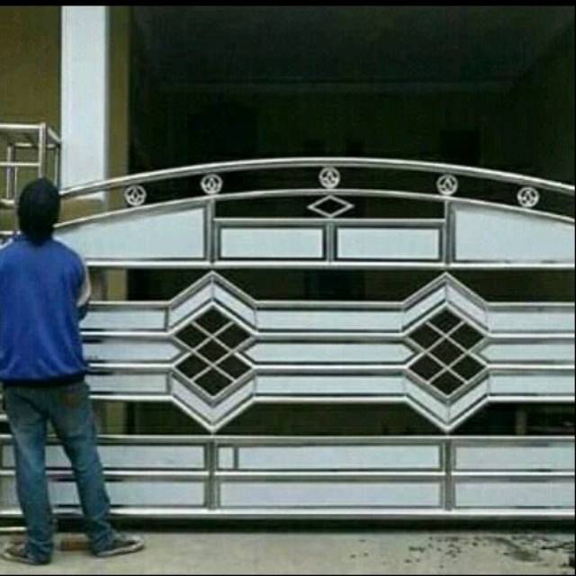 Pintu dorong stainless pintu gerbang stainless | Shopee Indonesia