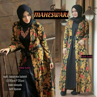 Maheswari couple batik long dress gamis  batik kemeja 