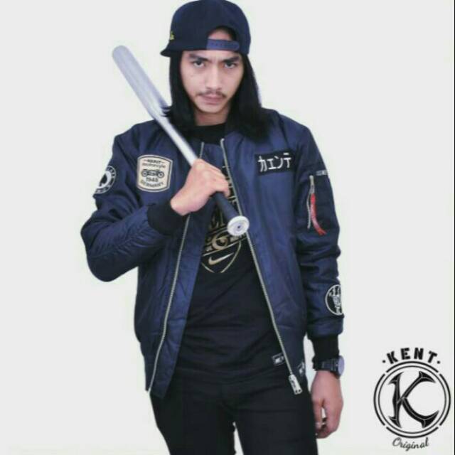 JAKET BOMBER PRIA NAVI RIDER 100% ORIGINAL WATERPROOF