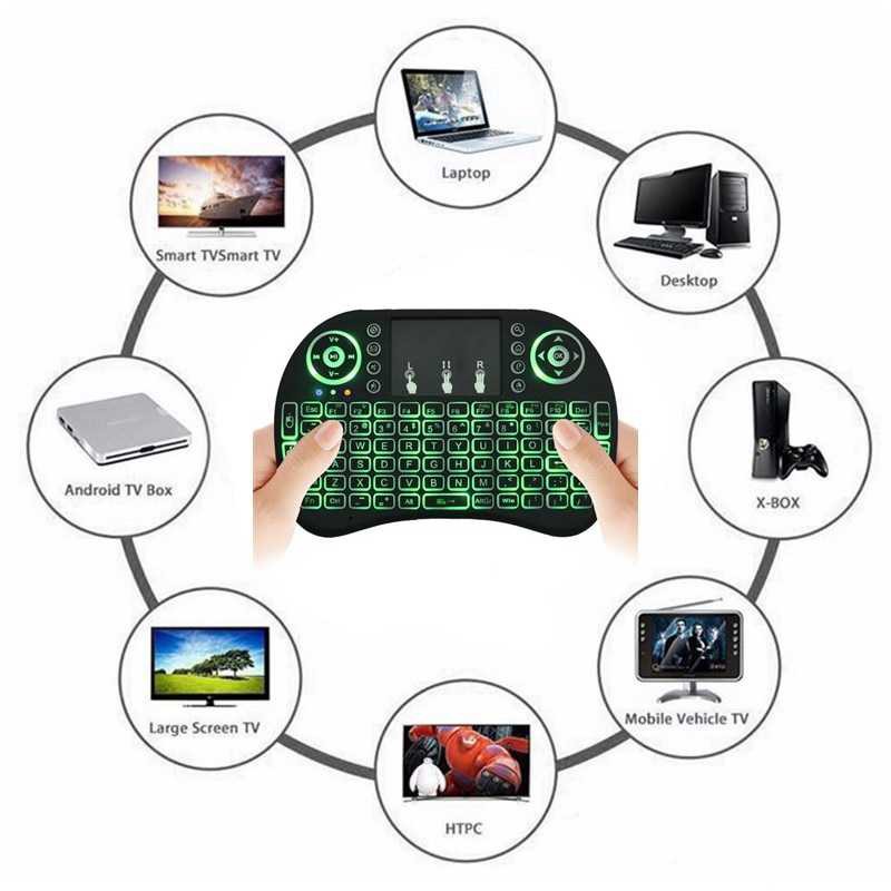 Taffware Air Mouse Wireless Mini Keyboard RGB 2.4GHz Touch Pad CNS