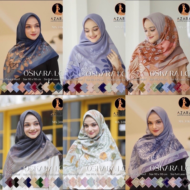 PROMO Jilbab Hijab Motif Segiempat Hijab Voal Lasercut Azahra oleh-oleh haji umroh