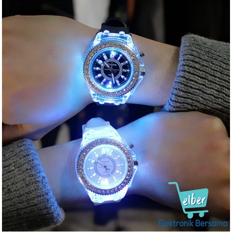 PROMO  ELBER J-101 JAM TANGAN PRIA WANITA Jam Tangan Lampu Fashion Jam Tangan Terbaru  TERLARIS