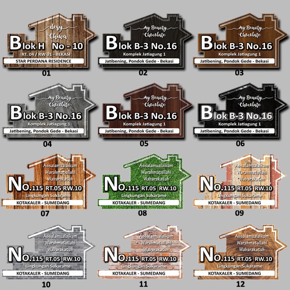[Best Seller] Nomor Rumah Kayu / Nomor Rumah Minimalis / Nomor Rumah Gantung (Custom Design set1)