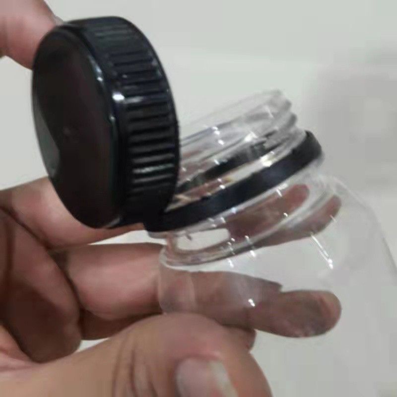 Botol KALE 250ML (TUTUP HITAM) - Botol Plastik - Botol Bening