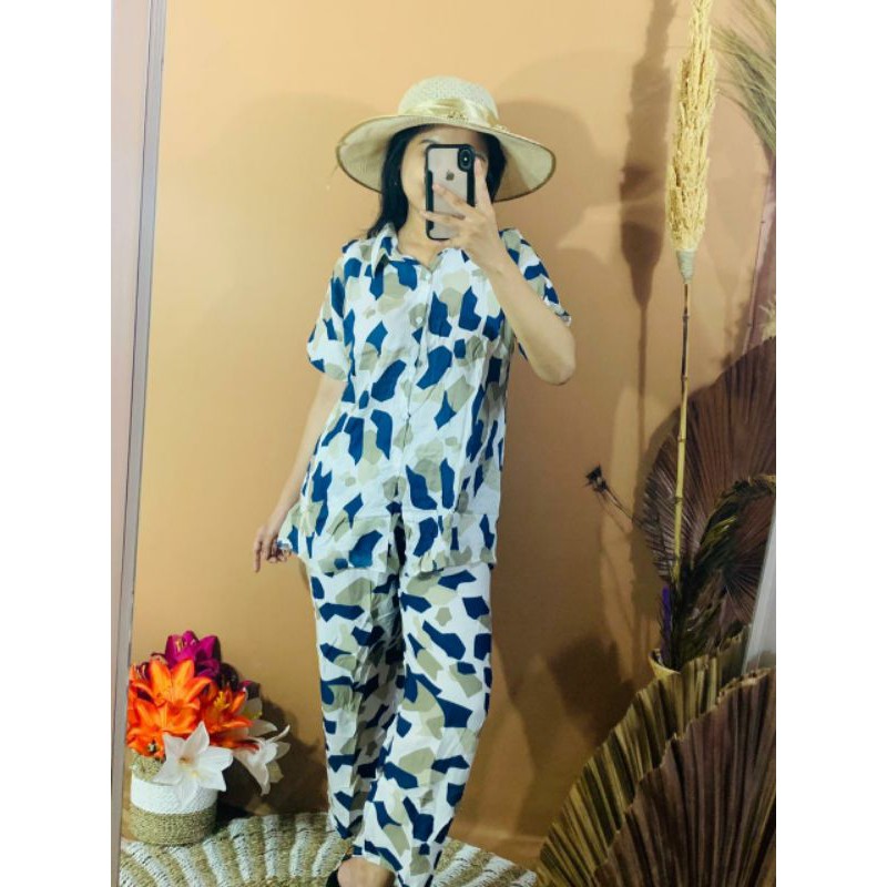 SETELAN RAYON WANITA LENGAN PENDEK/SETELAN PAJAMAS