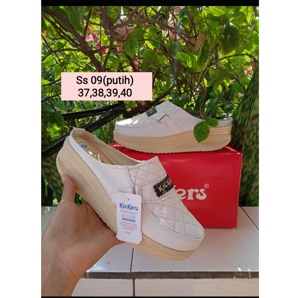 sandal slop wedges kickers-ss 09 putih