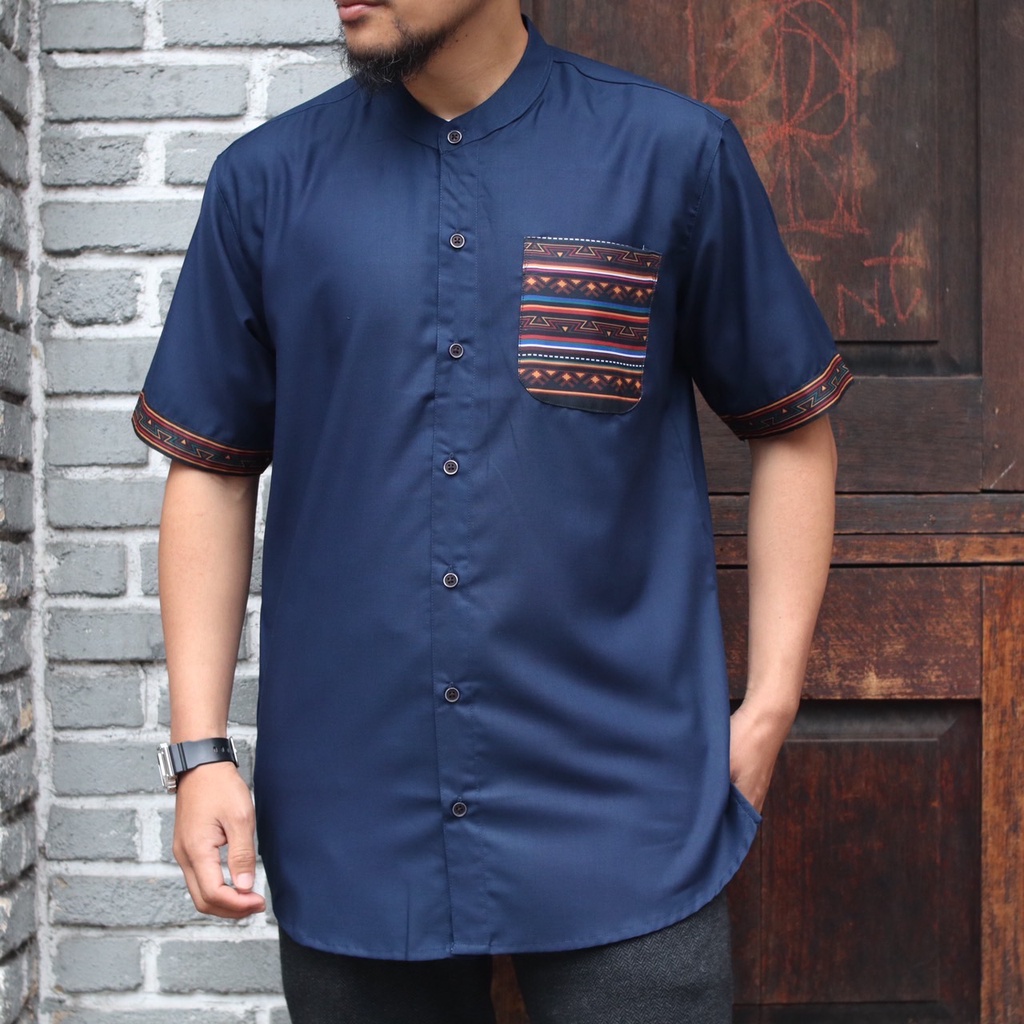 KEMEJA SONGKET BANA TOYOBO ABU-ABU MARUN NAVY PUTIH HITAM UK M L DAN XL