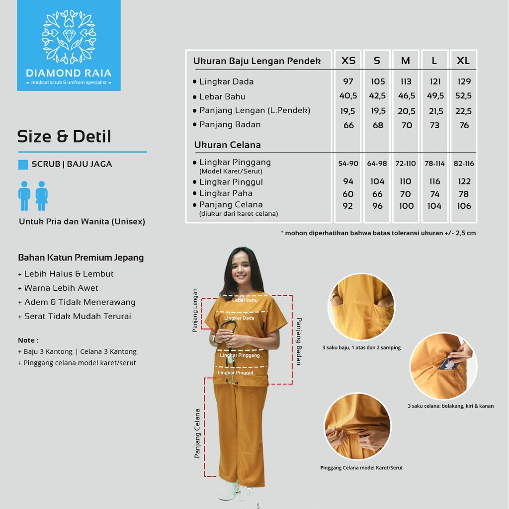 Setelan Baju Jaga Lengan Pendek 04| Scrub | Baju OK OKA | Baju Medis | Baju Dokter | Baju Perawat