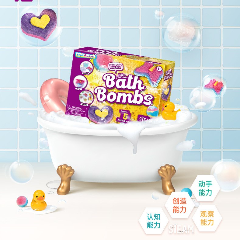 Mainan Montessori Pembuat Sabun Bath Ball Eksperimen Sains 3D Bath Bomb Science Toys