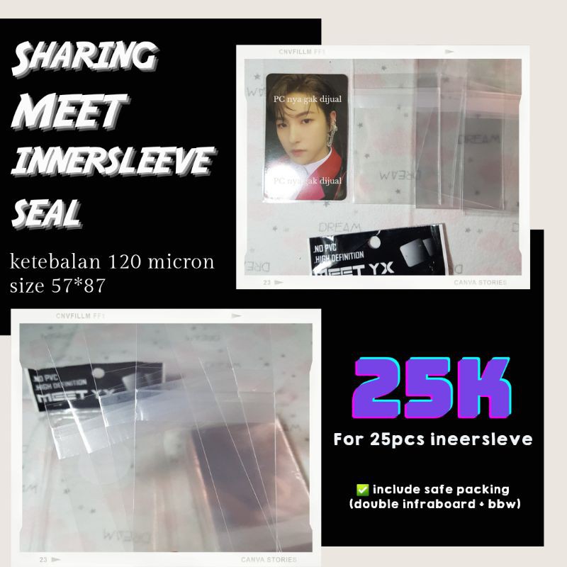 MEET YK sleeve / seal (dengan perekat) / plastik pelindung photocard