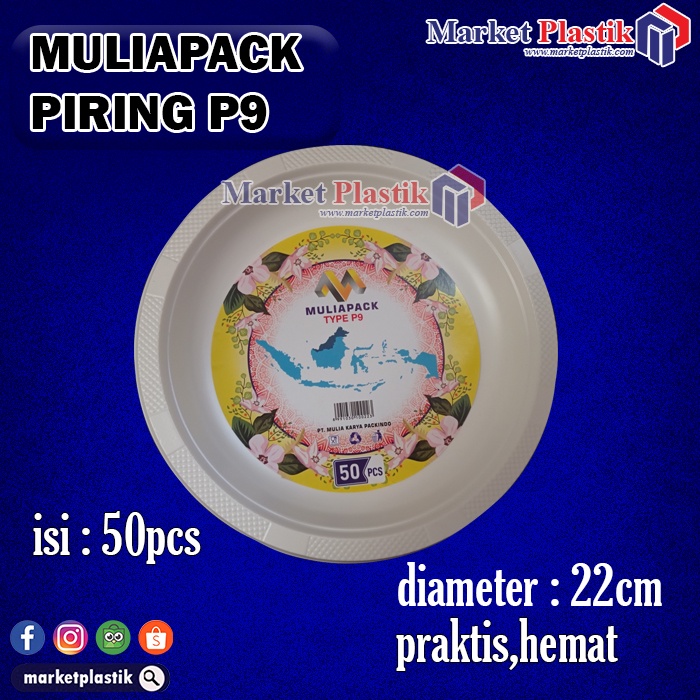 Piring Plastik Besar (P9)/Piring Plastik/Piring Makan Plastik 50pcs