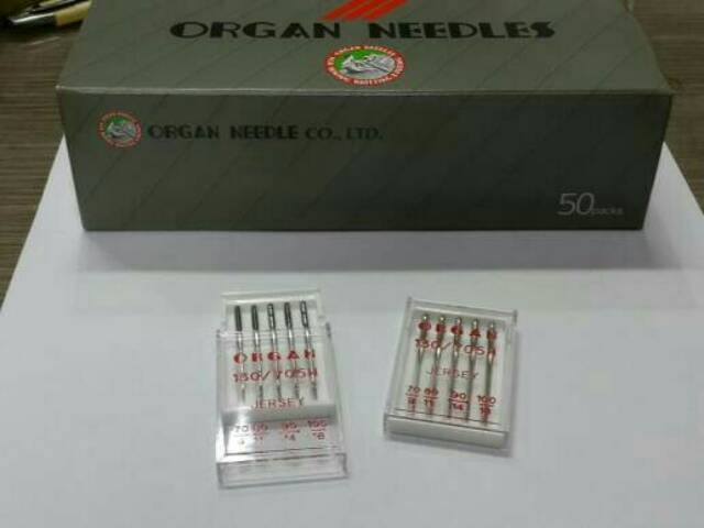 Jarum ORGAN NEEDLES untuk Bahan JERSEY (Mesin Jahit Rumah Tangga)