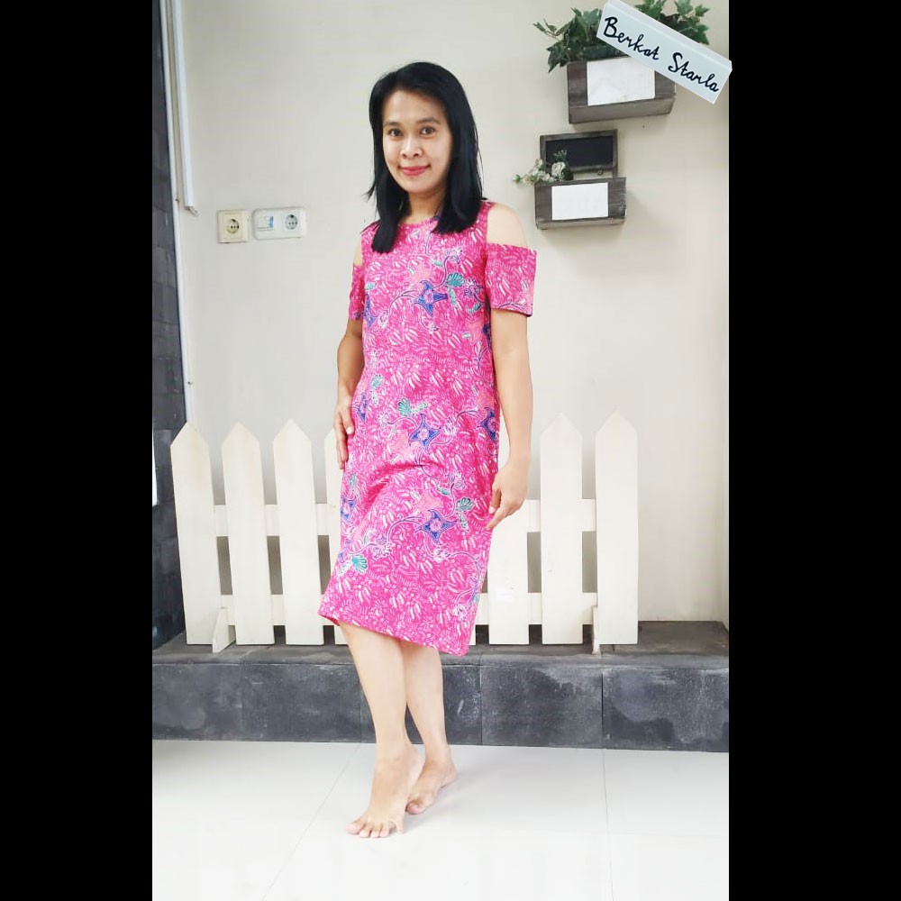 Dress Batik Dewasa/Dress Batik Modern/Dress Batik Wanita/Dress Batik Kombinasi Lung Lungan size S