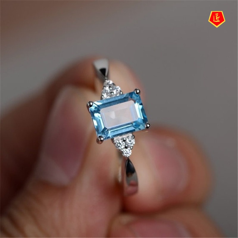 [Ready Stock]Creative Personality Inlaid Colored Gem Ring