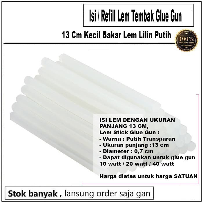 LM13- Isi Lem Refil Tembak Glue Gun Kecil Lem Lilin Bakar 13 CM