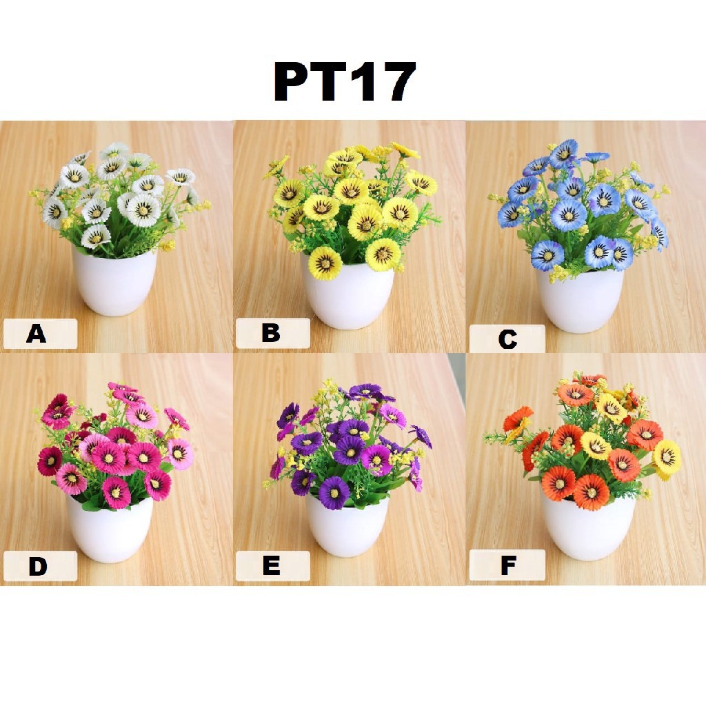 DODORY PT15 PT16 PT17 Pot Tanaman Hias Bunga Hias Plastik Ornamen Pot Bongsai Artificial Flower Decoration