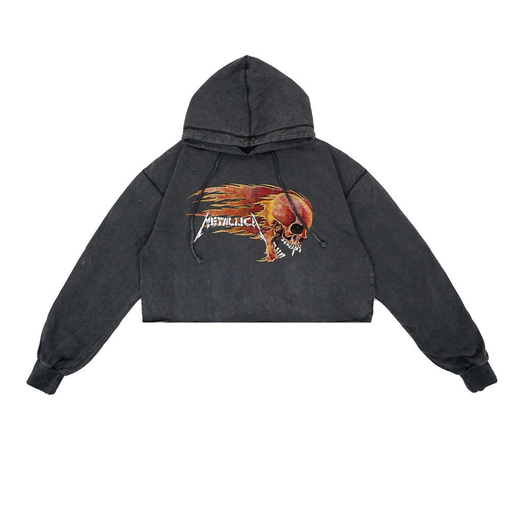 MF BAND CROP HOODIE // ACID WASH