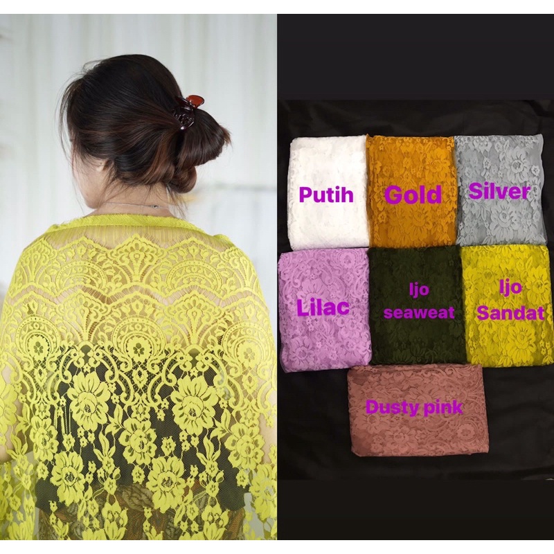 Terbaru Kain kebaya bahan semi prancis muat 2 baju dengan motif super mewah dan cantik.