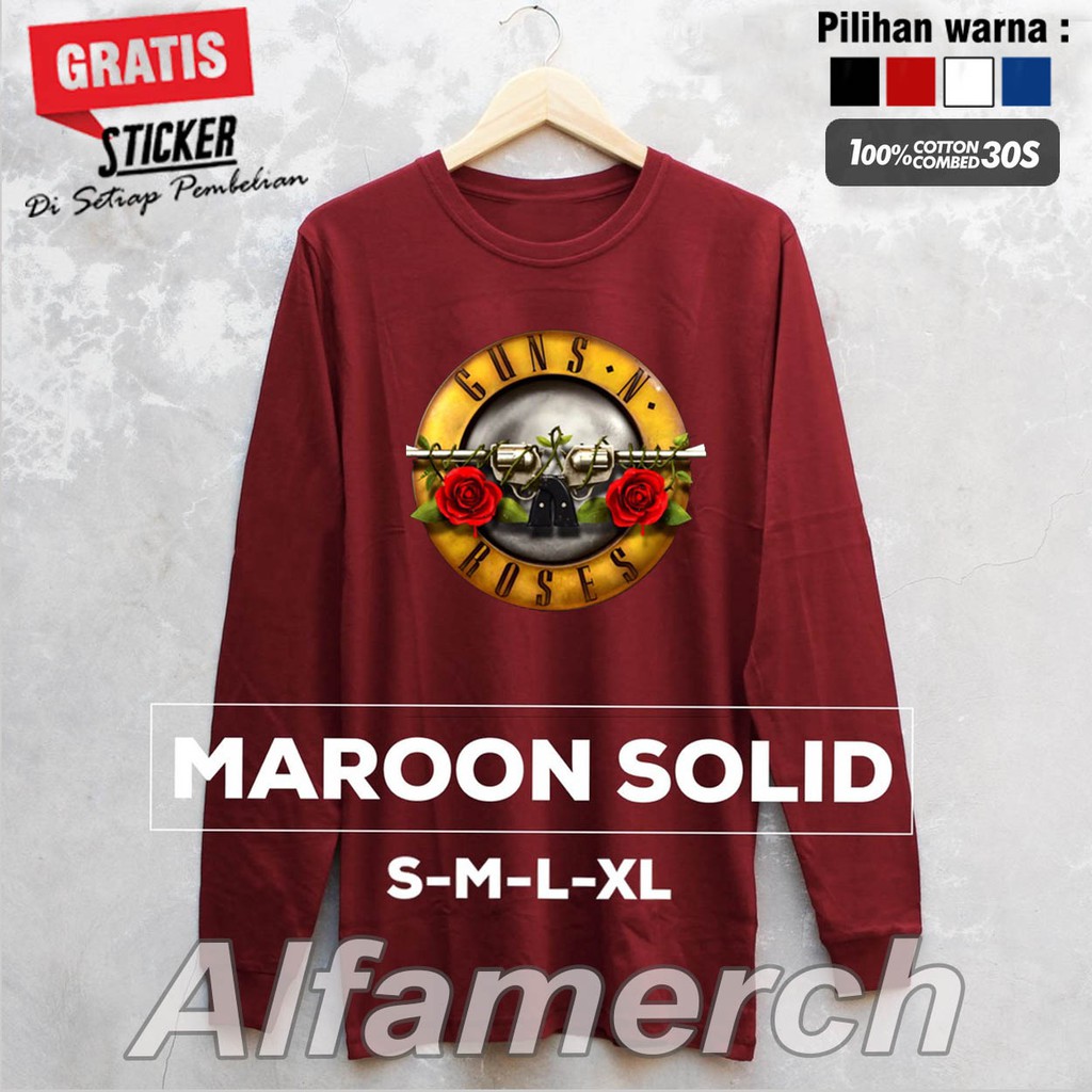BERKUALITAS Kaos Distro BAJU GUNS N ROSES lengan panjang Keren Lelucu distro keren Pria Wanita