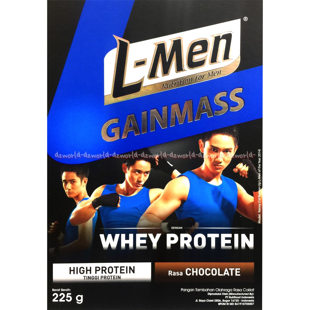 L-men Gainmass Whey Protein 225gr Susu LMen Coklat Cokelat Pria Cowok Milk Drink L Men Gain Mass