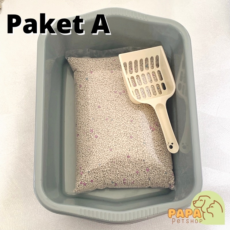 Paket Hemat Starter Pack Cat litter box pasir sekop kucing