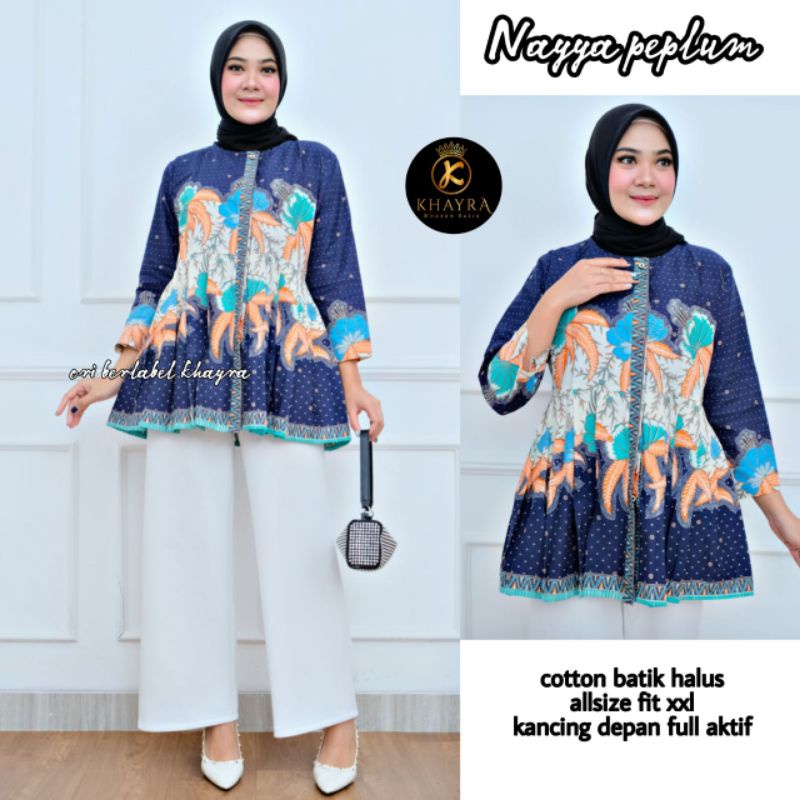 Nayya peplum batik solo atasan kerja