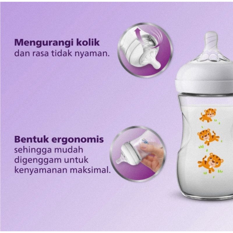 Philips Avent Natural Bottle Tiger 260ml Single Pack - Botol Susu Bayi