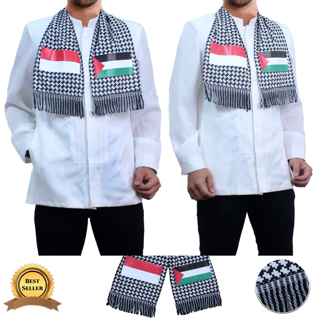 Syal Hitam Putih Save Palestine New