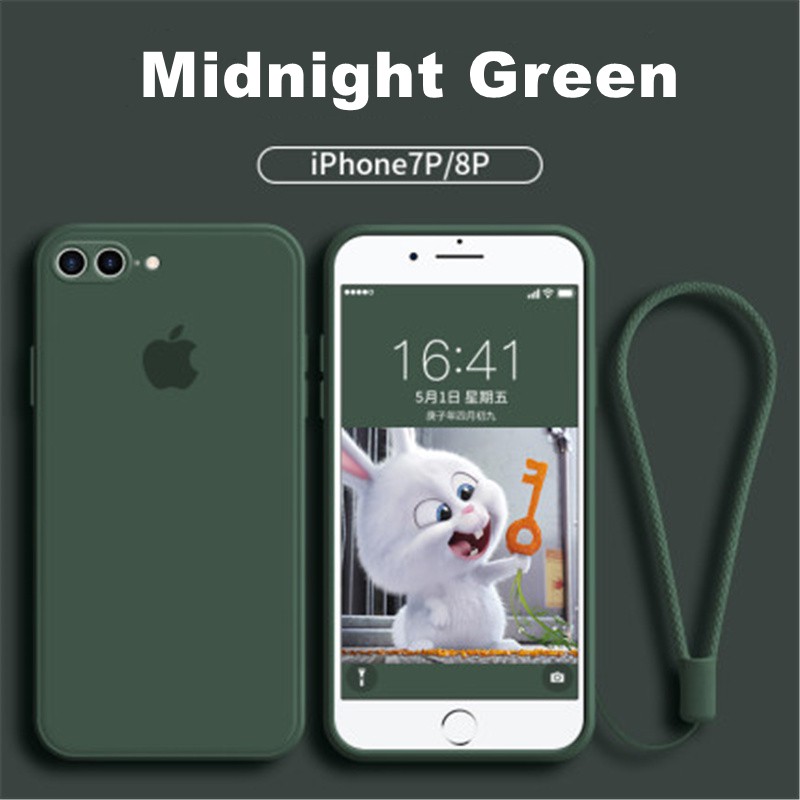 [Free lanyard] Soft Case Bahan Silikon Untuk Square Case Iphone 6 6s 7 8 Plus Case iPhone X XS XR XS MAX