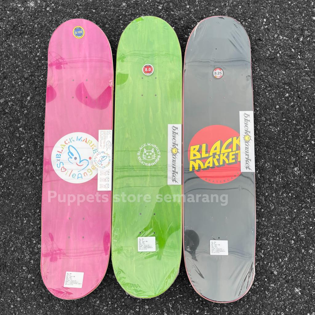 Deck skateboard BM black markett skateboard papan wheels griptape truck bearing original puppets