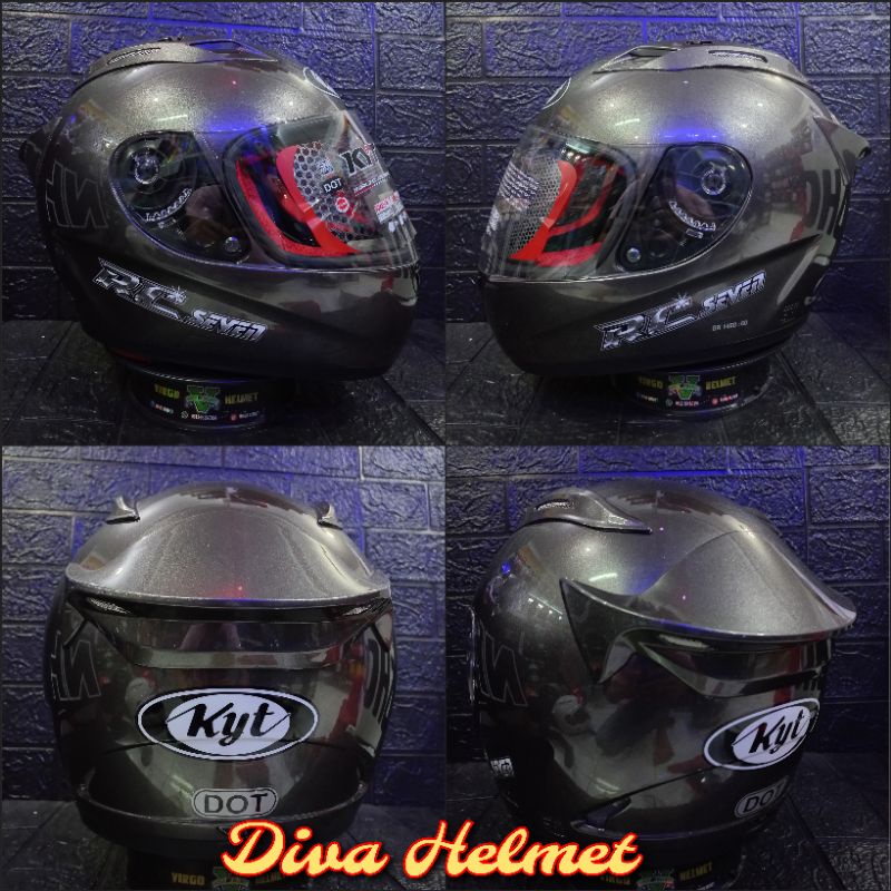 HELM KYT RC7 SOLID GUNMETAL SNI DOT TERMURAH