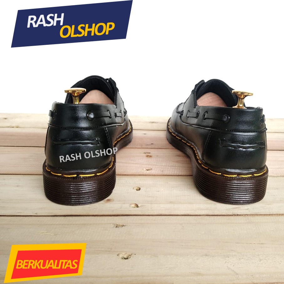 Sepatu Low Boot 2 Hole Hitam Sepatu Loafer Dokmart Bertali Model Rajut Indian