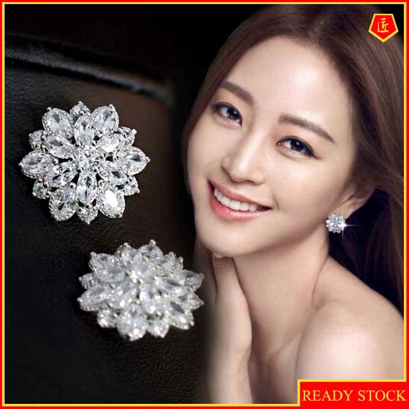 [Ready Stock]S925 Silver Sun Flower Stud Earrings