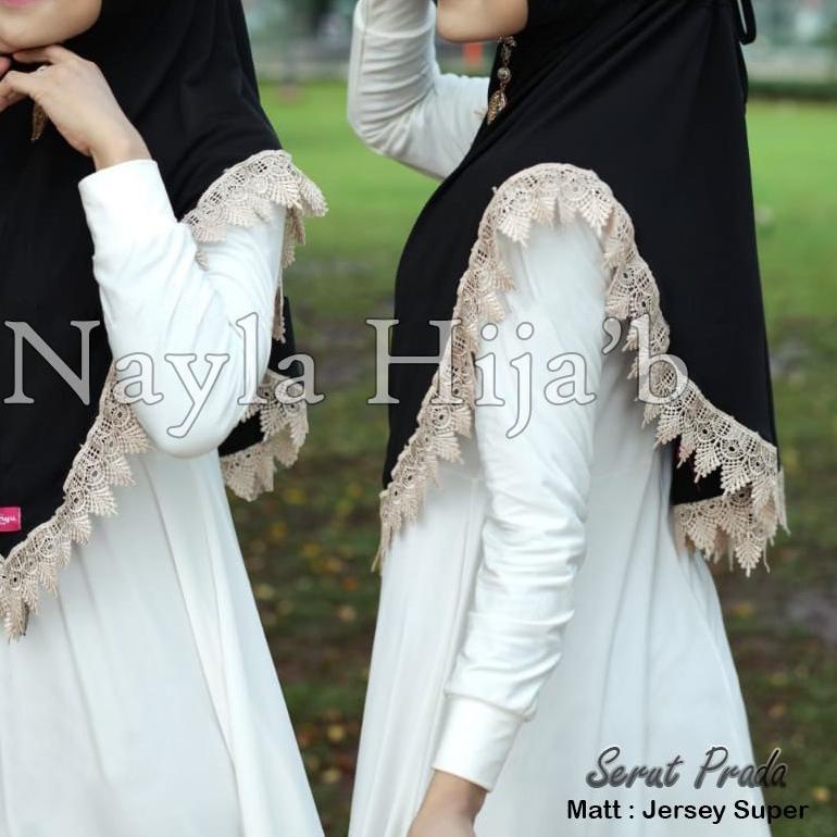 Jilbab Instan Serut Prada Renda Import Jilbab Bergo Terbaru dan Nayla Hija'b