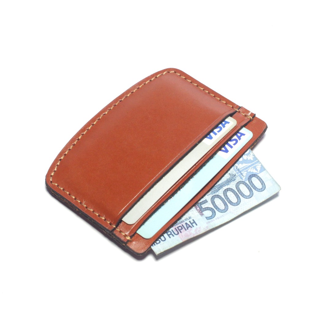 dompet kartu kulit asli card wallet - slim wallet warna tan PHWL853