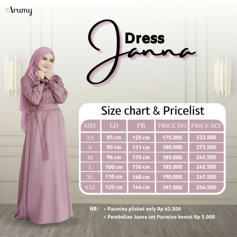 GAMIS / DRESS JANNA by ARUMY ORI100%
