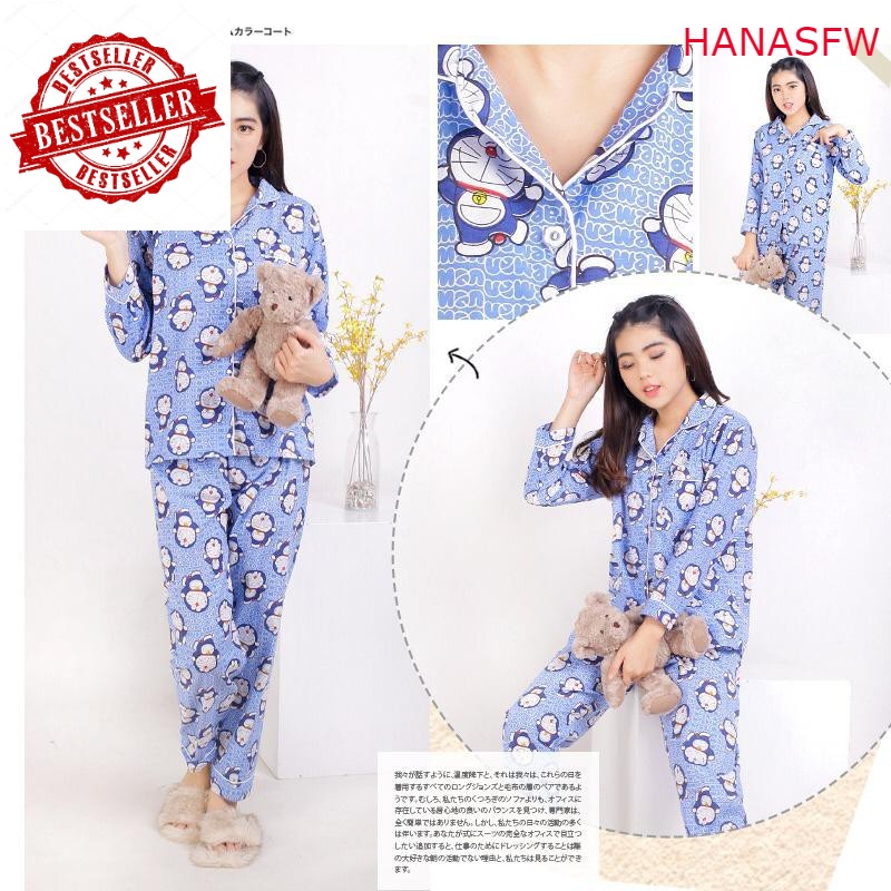 TERLARIS - baju tidur piyama katun wanita FRISKA DORA - konveksi murah tanah abang -BAJU MURAH