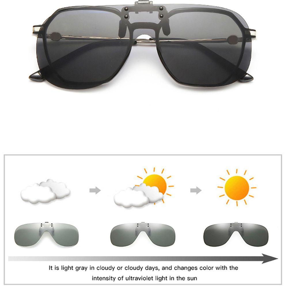 Needway  Night Vision Sunglasses Fashion Driving Polarized Sun Glasses Flip Up Clip on Anti-UV Night Vision Lensa Memancing Terpolarisasi Kacamata Miopia Kacamata Klip