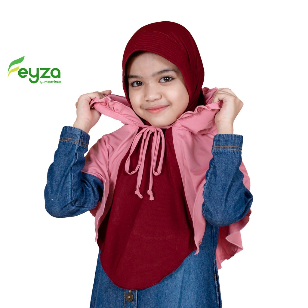 Jilbab Fz Isabella - Jilbab Anak Usia 7-9 Tahun - Jilbab Topi Anak - Kombinasi Warna