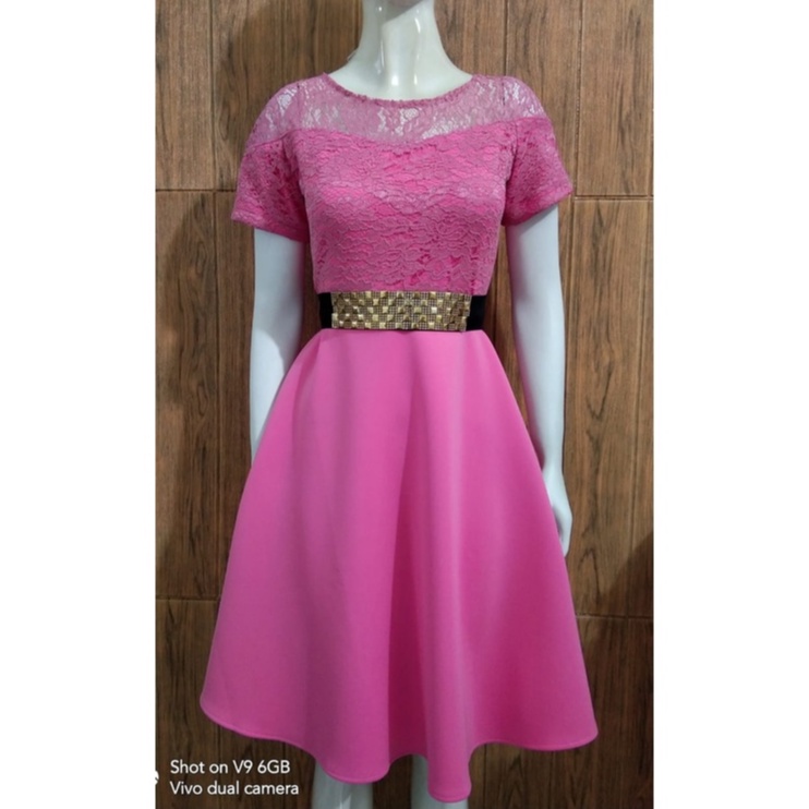 Kathryn collection 110 # Dres Rok mekar scuba import premium kombinasi brukat gliter free belt