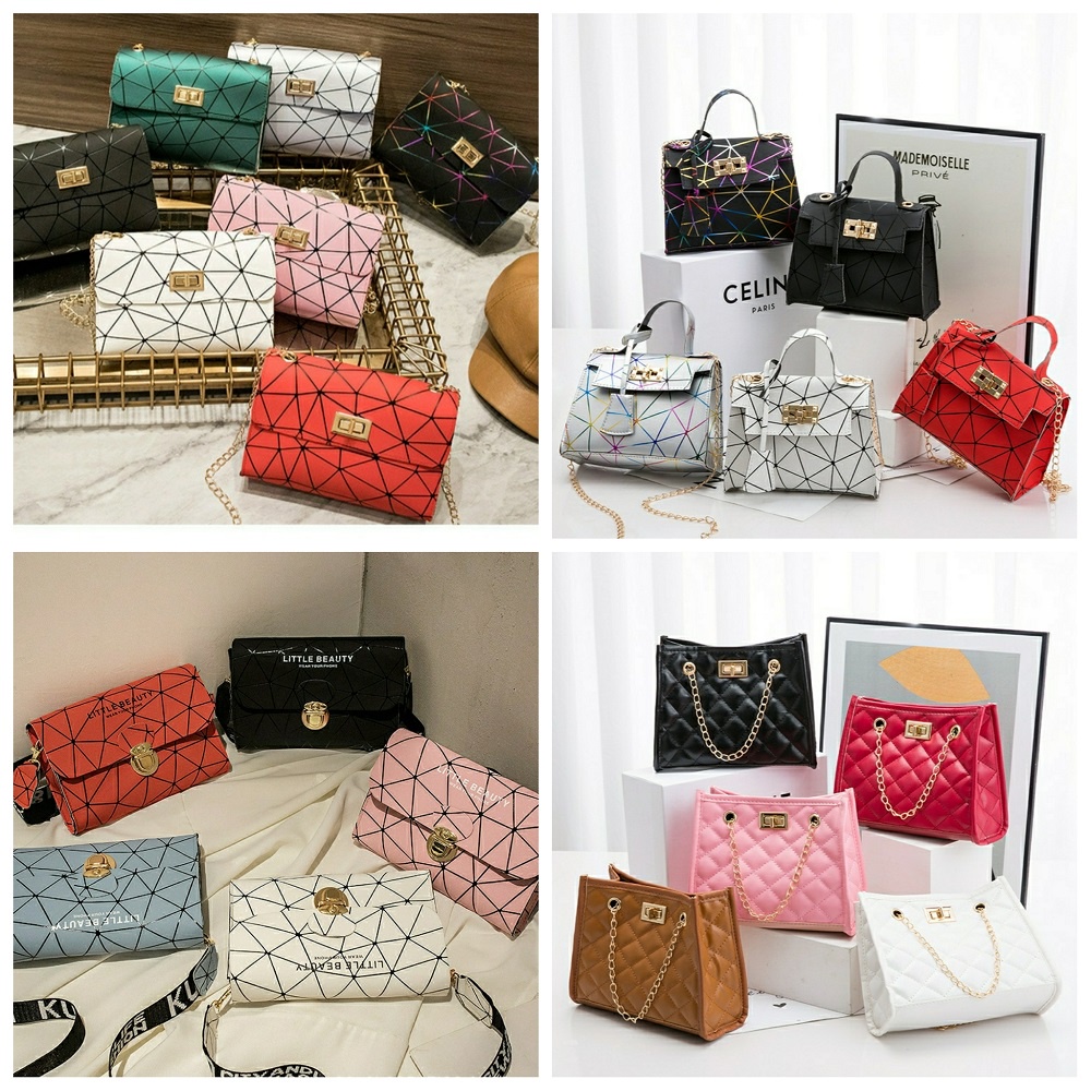 Grosir Tas Selempang Wanita Tas Hp handbag bahan kulit kanvas messenger cewe korea jelly mutiara TAS BAHU/TAS Kamera perempuan