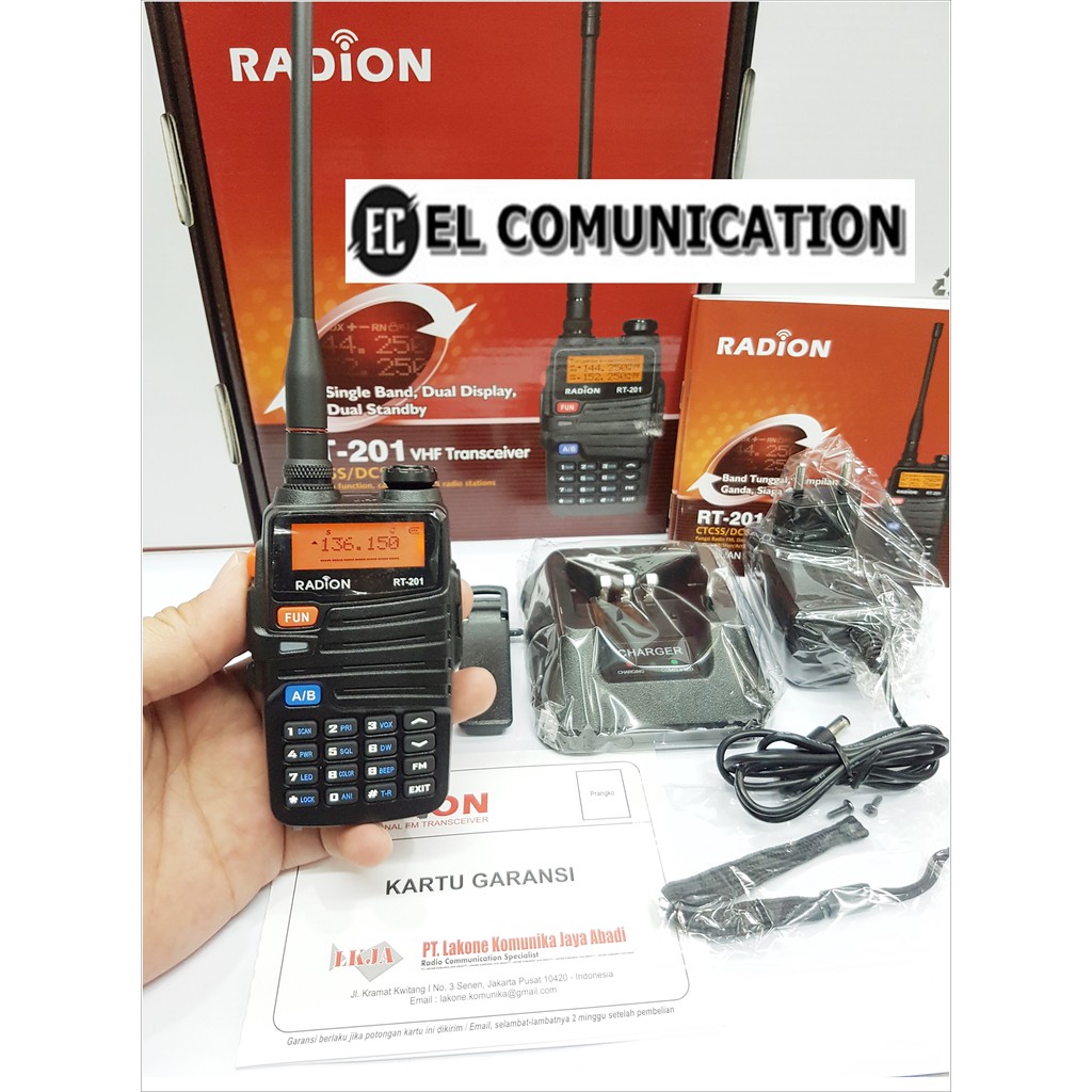 JUAL HT RADION RT 201 VHF SINGLEBAND - HT RADION RT-201 VHF GARANSI RESMI